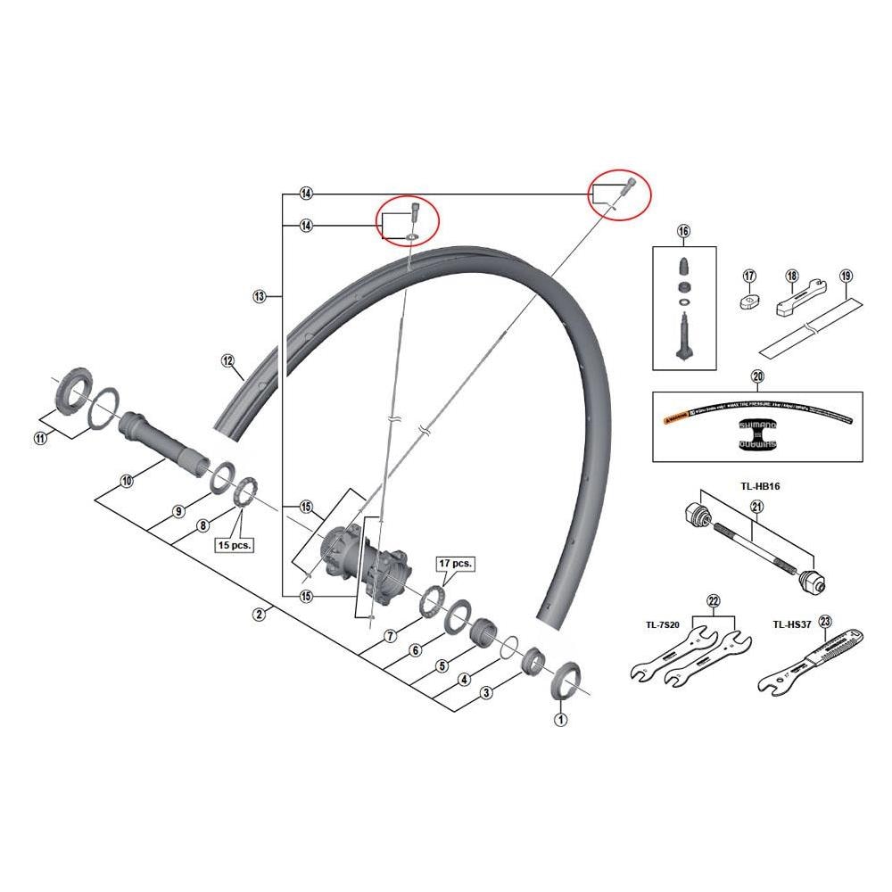 Ruote Spokes Leader Wh-m8000 Tl275 Ricambi Dei Componenti One Size - Foto 1