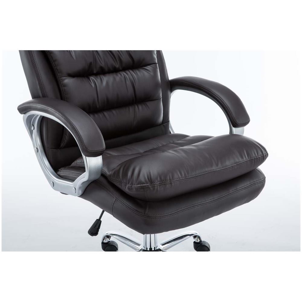 Sedia Ufficio Vancouver XXL in Similpelle I Poltrona Elegante Direttore Carico Max 235 kg I Poltrona Ergonomica Imbottita e Rinforzata Marrone - Foto 2