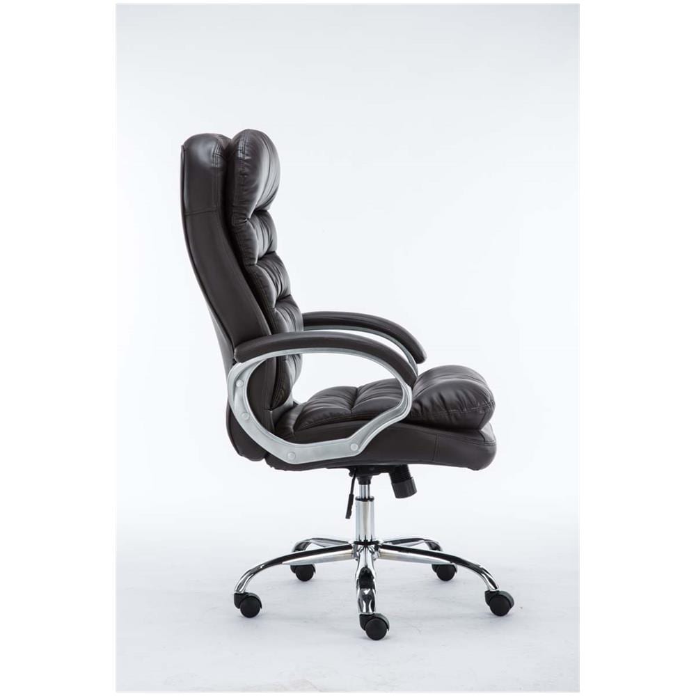 Sedia Ufficio Vancouver XXL in Similpelle I Poltrona Elegante Direttore Carico Max 235 kg I Poltrona Ergonomica Imbottita e Rinforzata Marrone - Foto 5