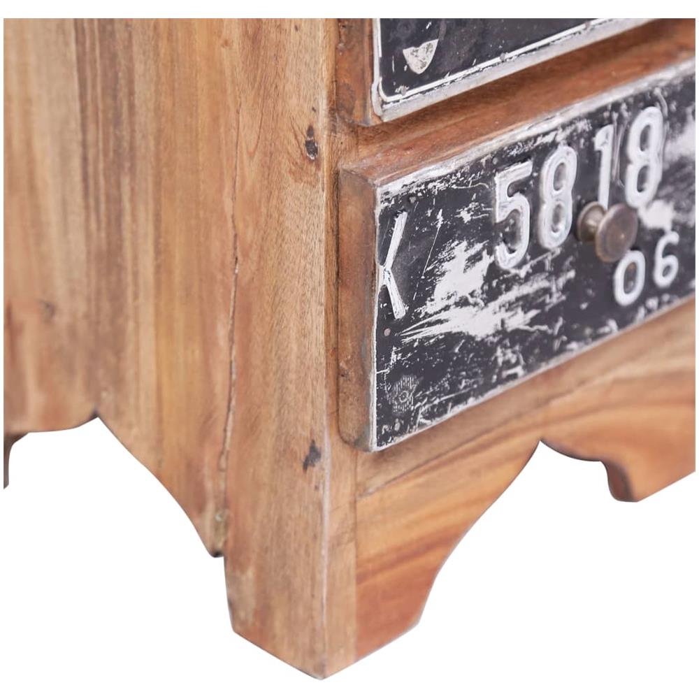 Comodino 30x30x51 Cm In Legno Massello Di Recupero - Foto 8