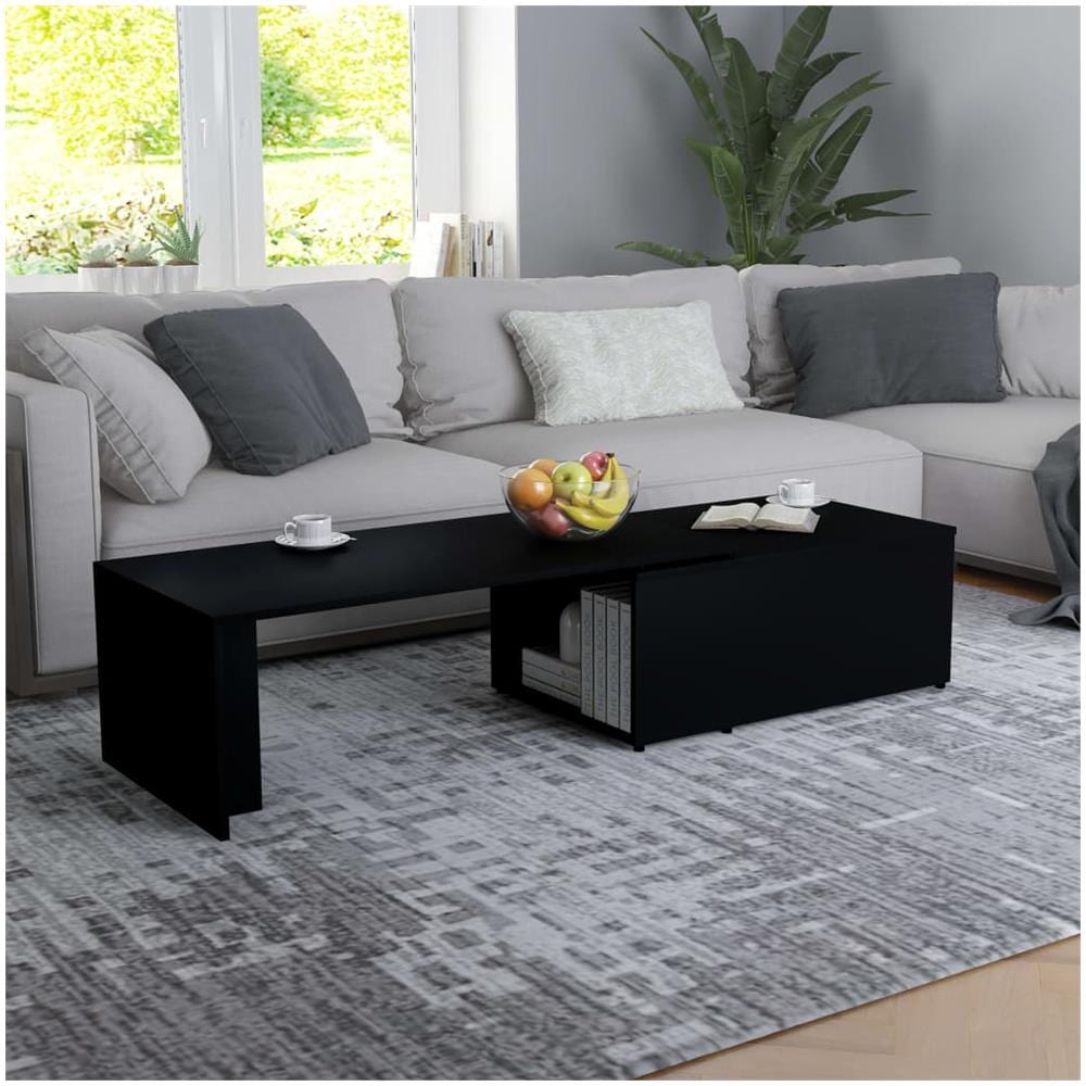Tavolino da Salotto Nero 150x50x35 cm in Legno Multistrato - Foto 1