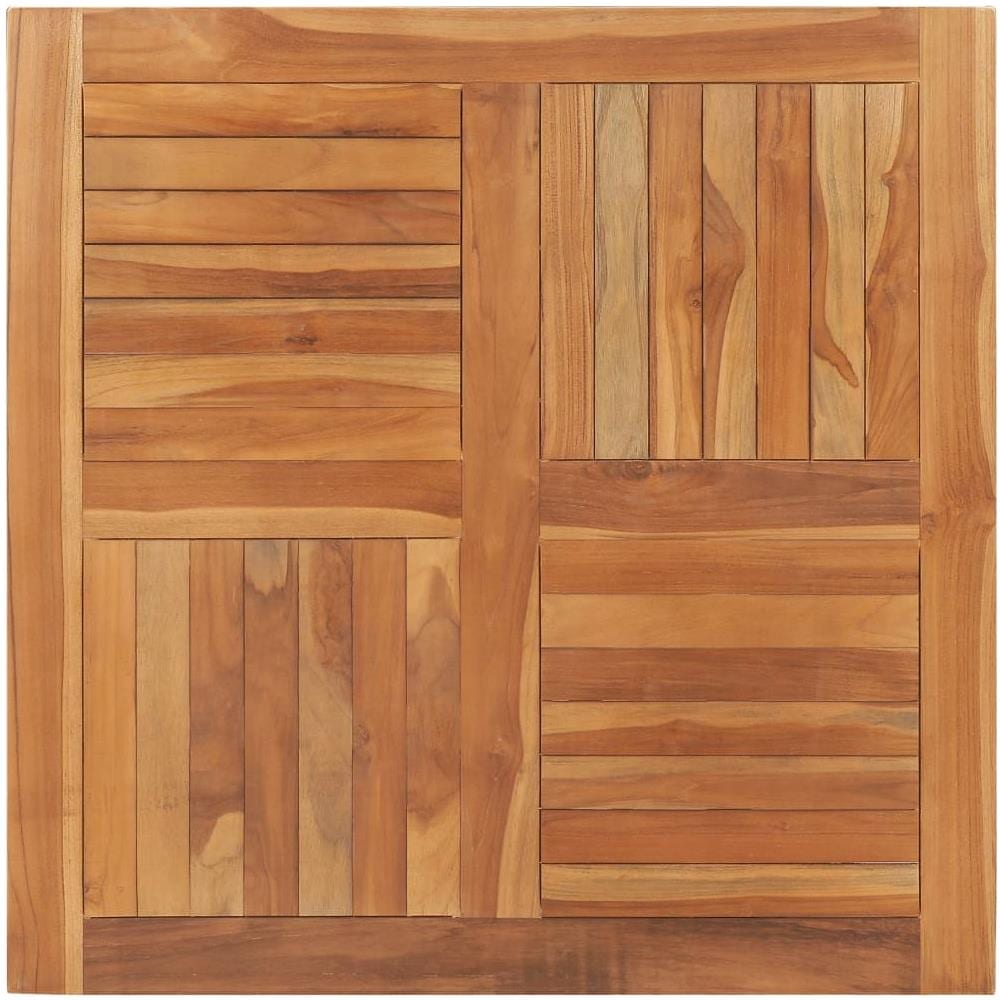 Piano del Tavolo Legno Massello di Teak Quadrato 90x90x2,5 cm - Foto 1
