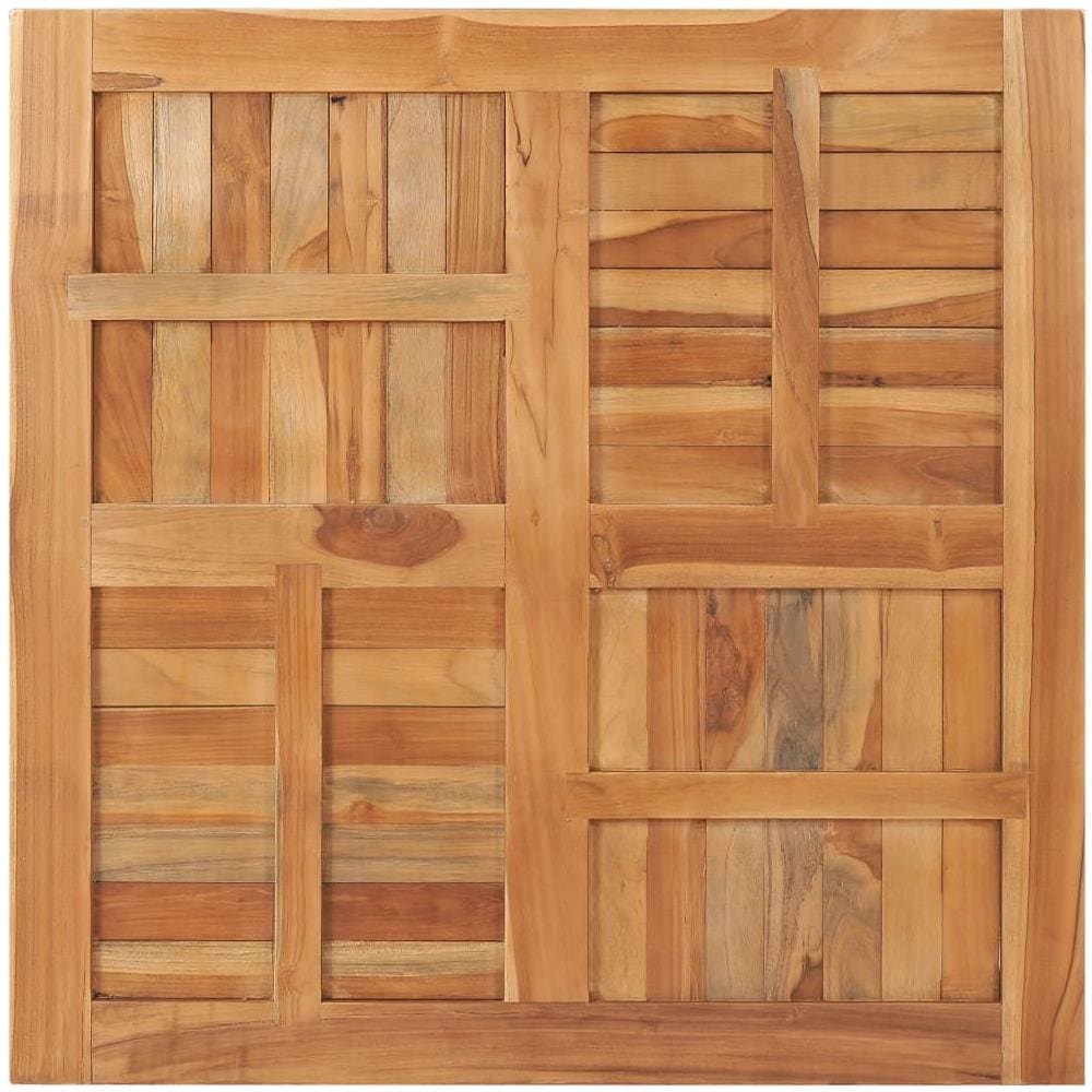 Piano del Tavolo Legno Massello di Teak Quadrato 90x90x2,5 cm - Foto 3