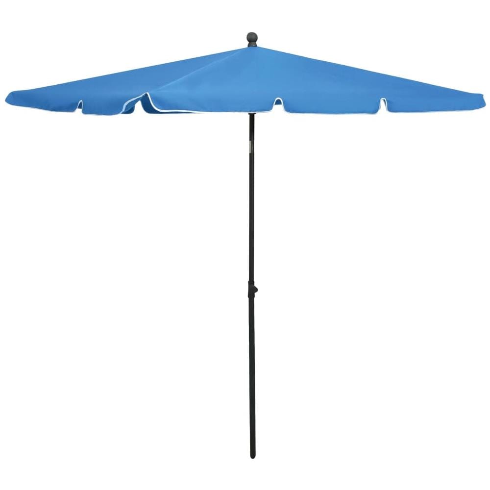Ombrellone da Giardino con Palo 210x140 cm Azzurro - Foto 1