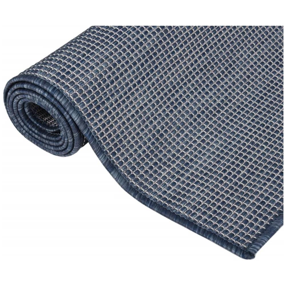 Tappeto Da Esterni A Tessitura Piatta 160x230 Cm Blu - Foto 3