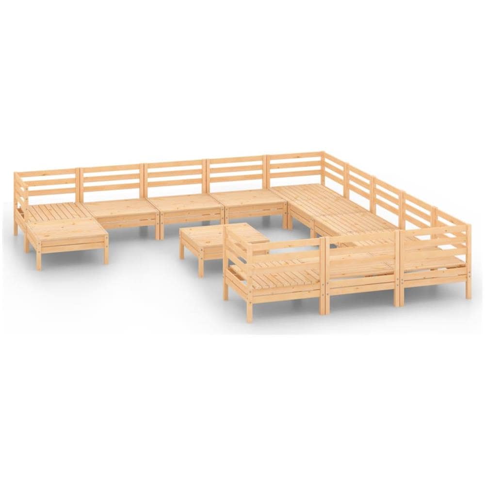 Set Salotto da Giardino 13 pz in Legno Massello di Pino - Foto 2