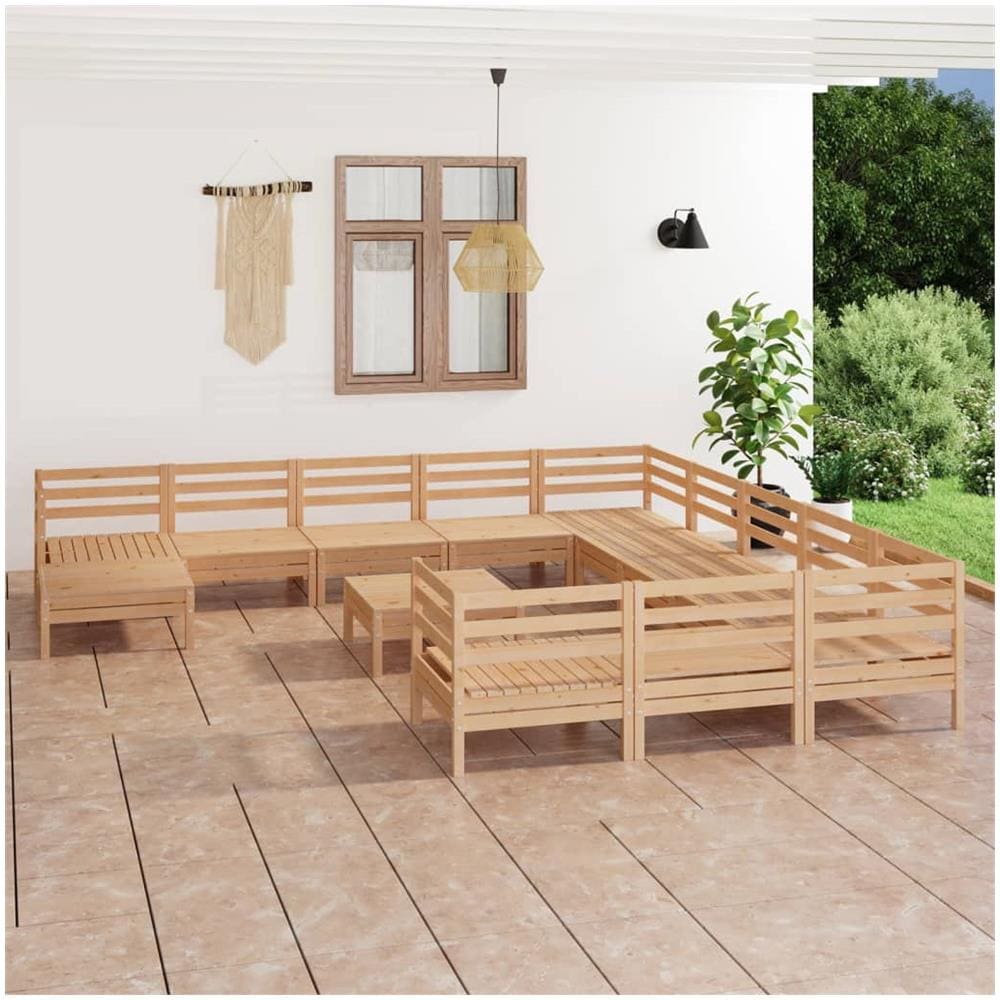 Set Salotto da Giardino 13 pz in Legno Massello di Pino - Foto 1