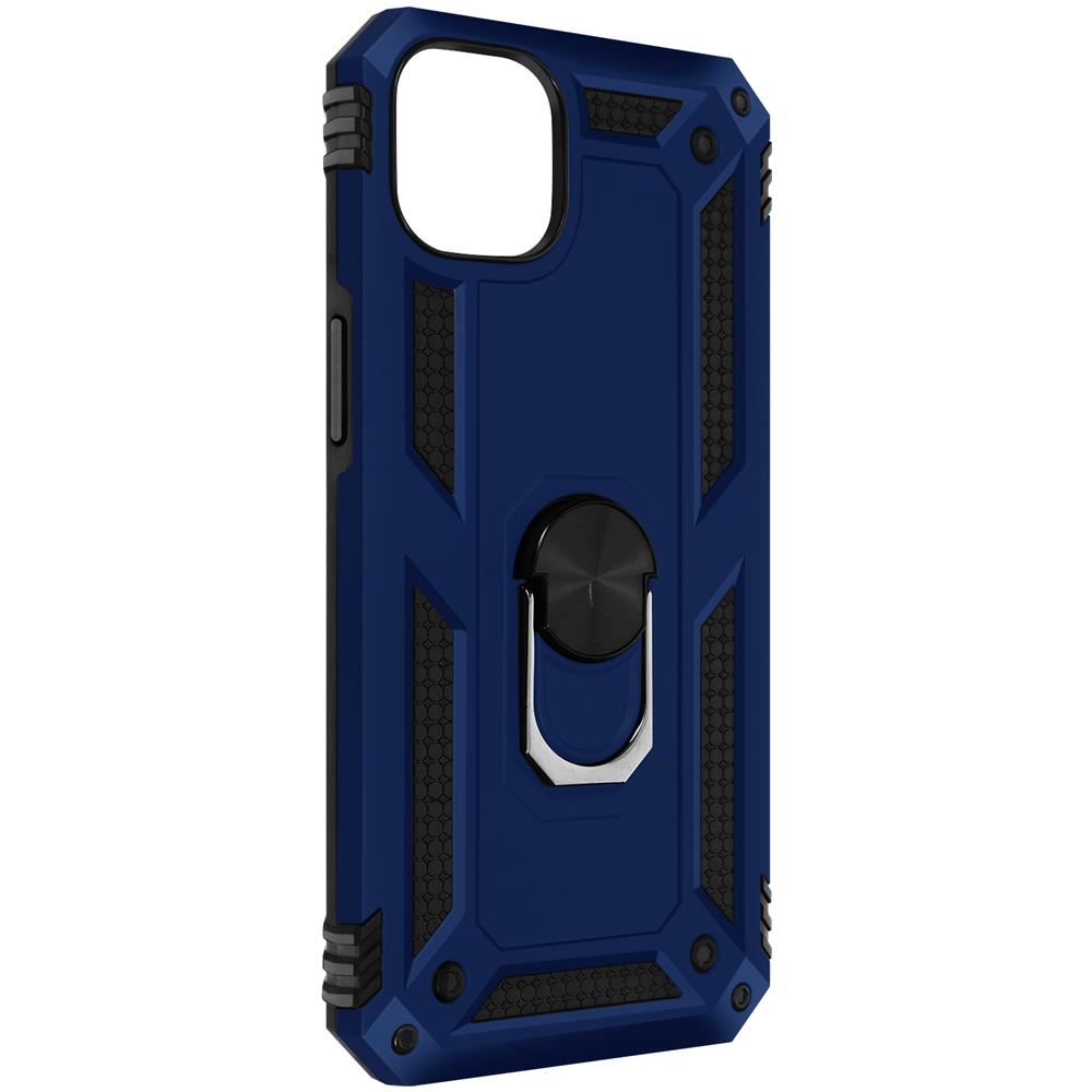 Cover Iphone 14 Anti-urto Ibrida Anello Di Sostegno Funzione Supporto Blu - Foto 2