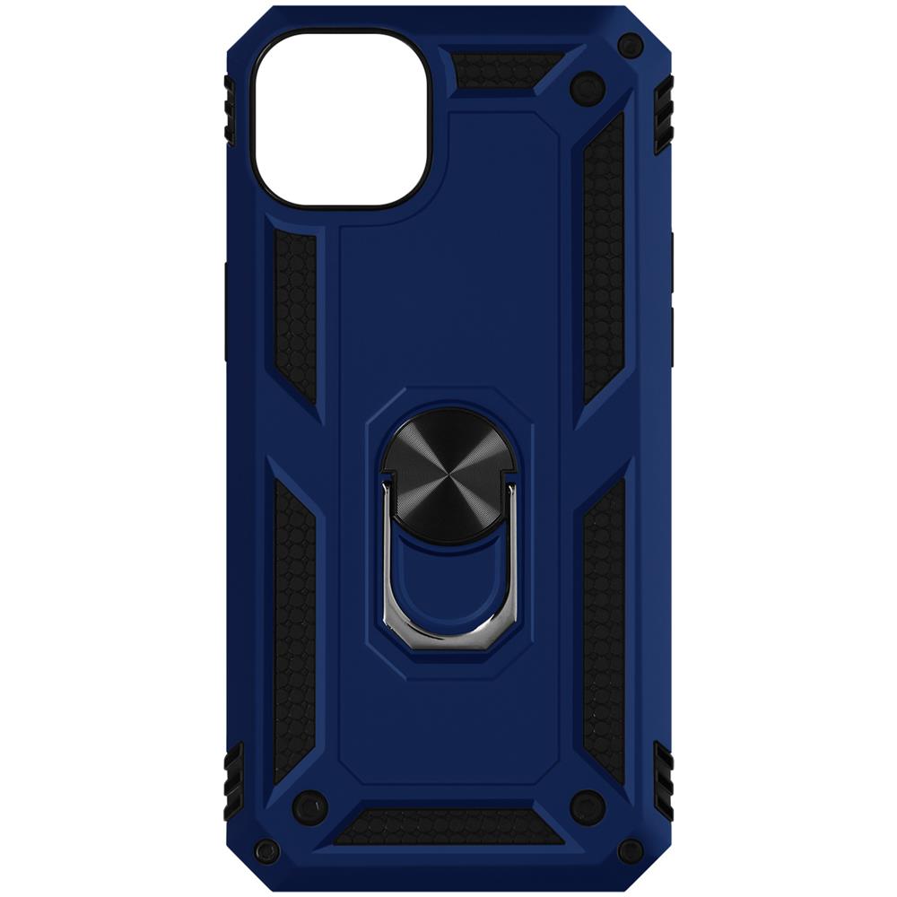 Cover Iphone 14 Anti-urto Ibrida Anello Di Sostegno Funzione Supporto Blu - Foto 1