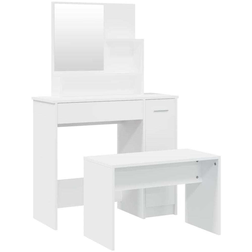 Set Tavolo Da Toeletta Bianco 86,5x35x136 Cm - Foto 2