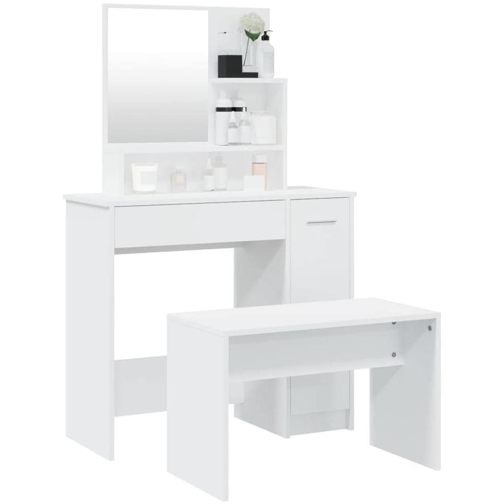 Set Tavolo Da Toeletta Bianco 86,5x35x136 Cm - Foto 5