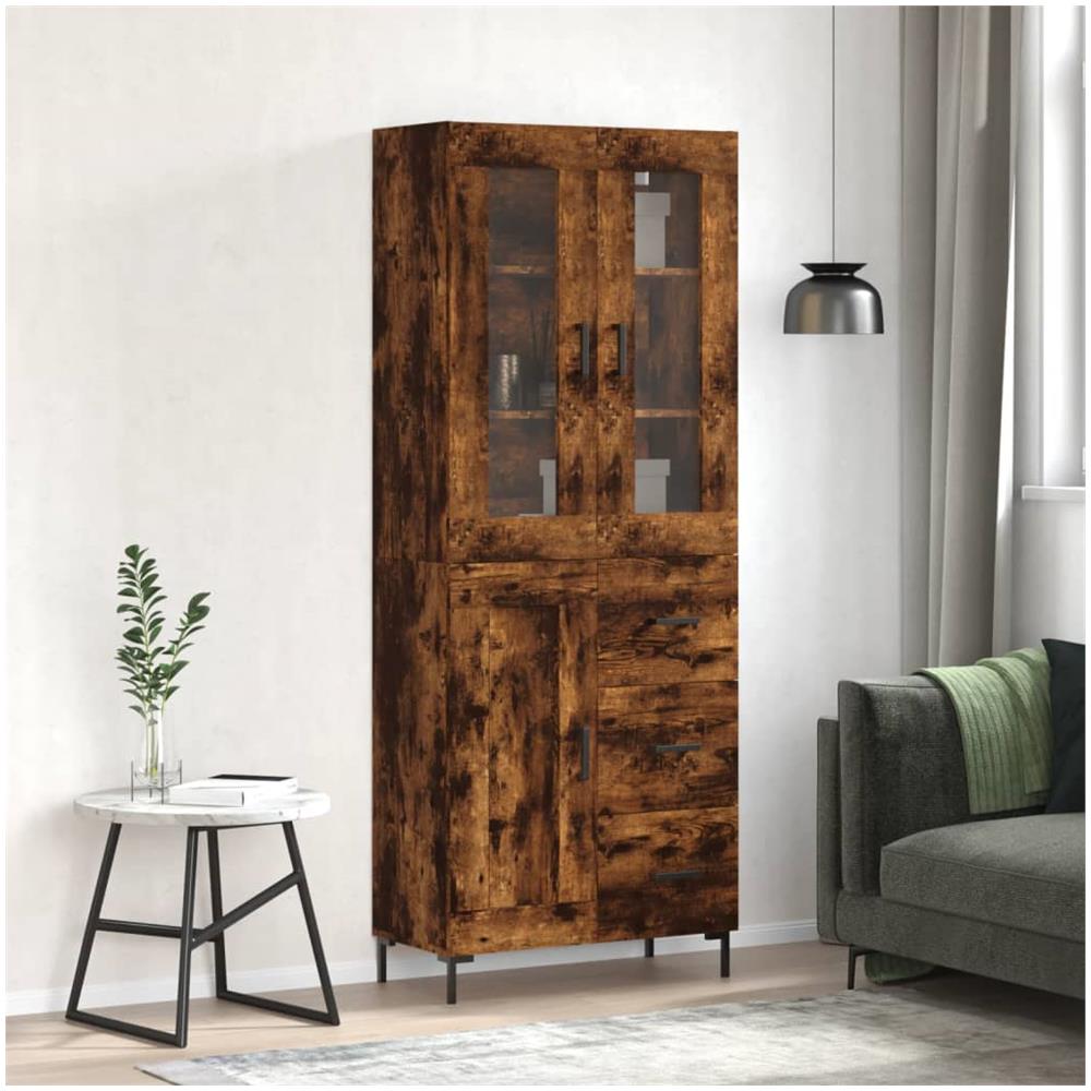 vidaXL Credenza in rovere fumé 60x30x84 cm Materiale a base di legno