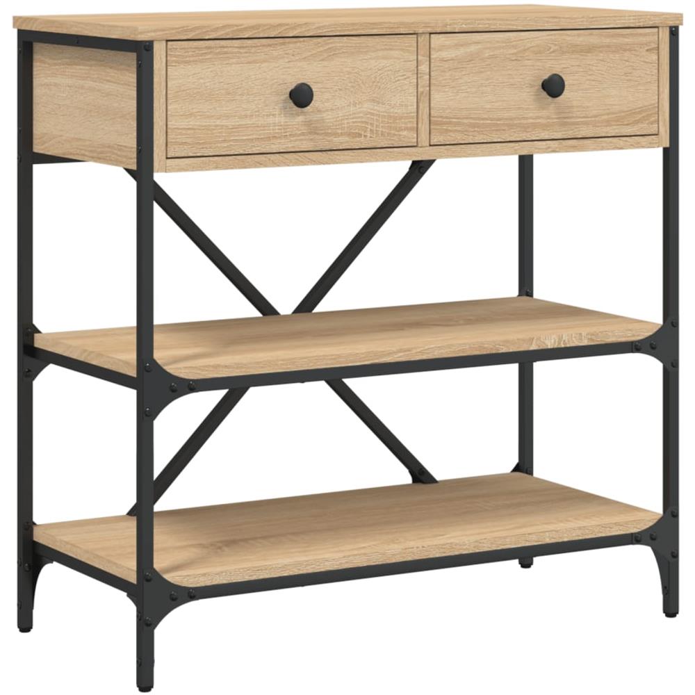 Tavolino Consolle Rovere Sonoma 75x34,5x75cm Legno Multistrato - Foto 2
