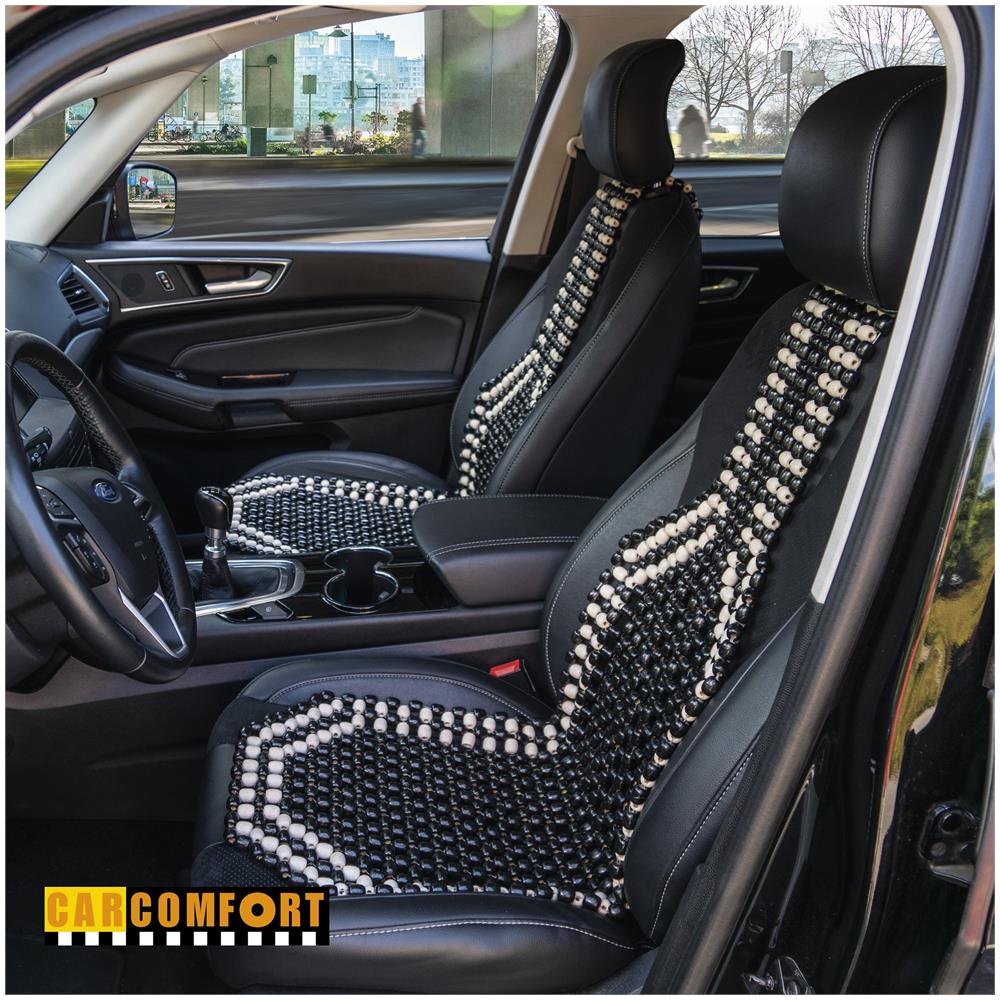 Coprisedili Auto In Sfere Di Legno Nero /bianco - Foto 2