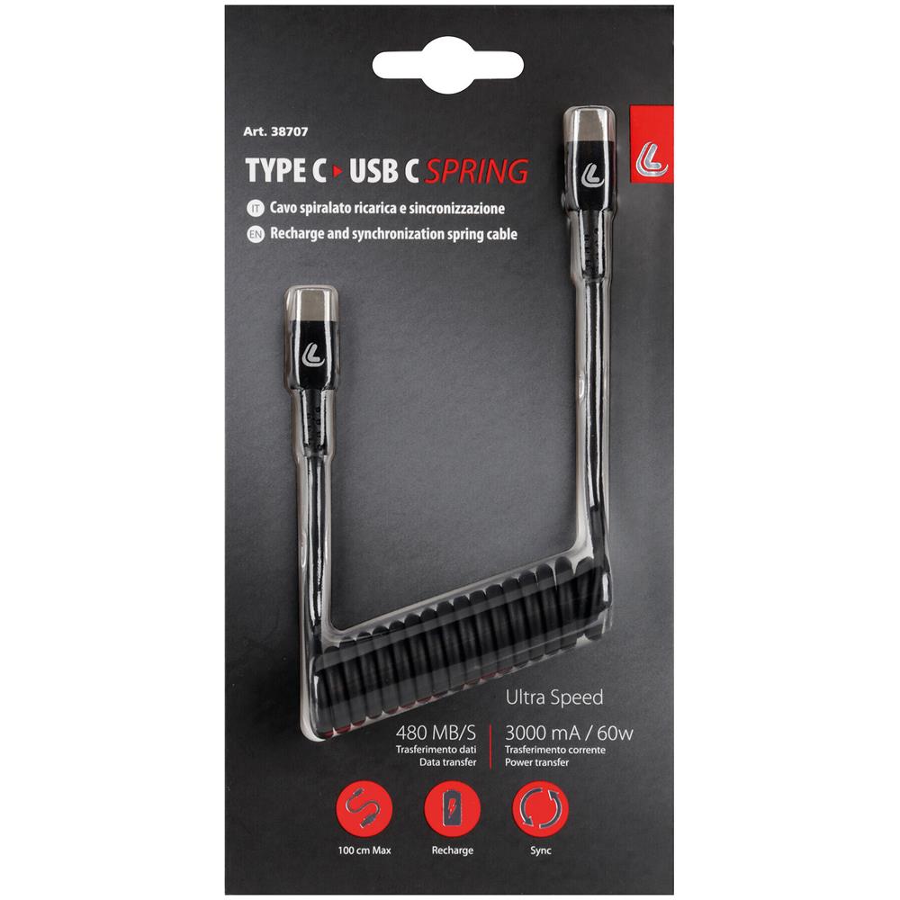 Cavo A Spirale Usb Type-c > Type-c - 100 Cm - Foto 2