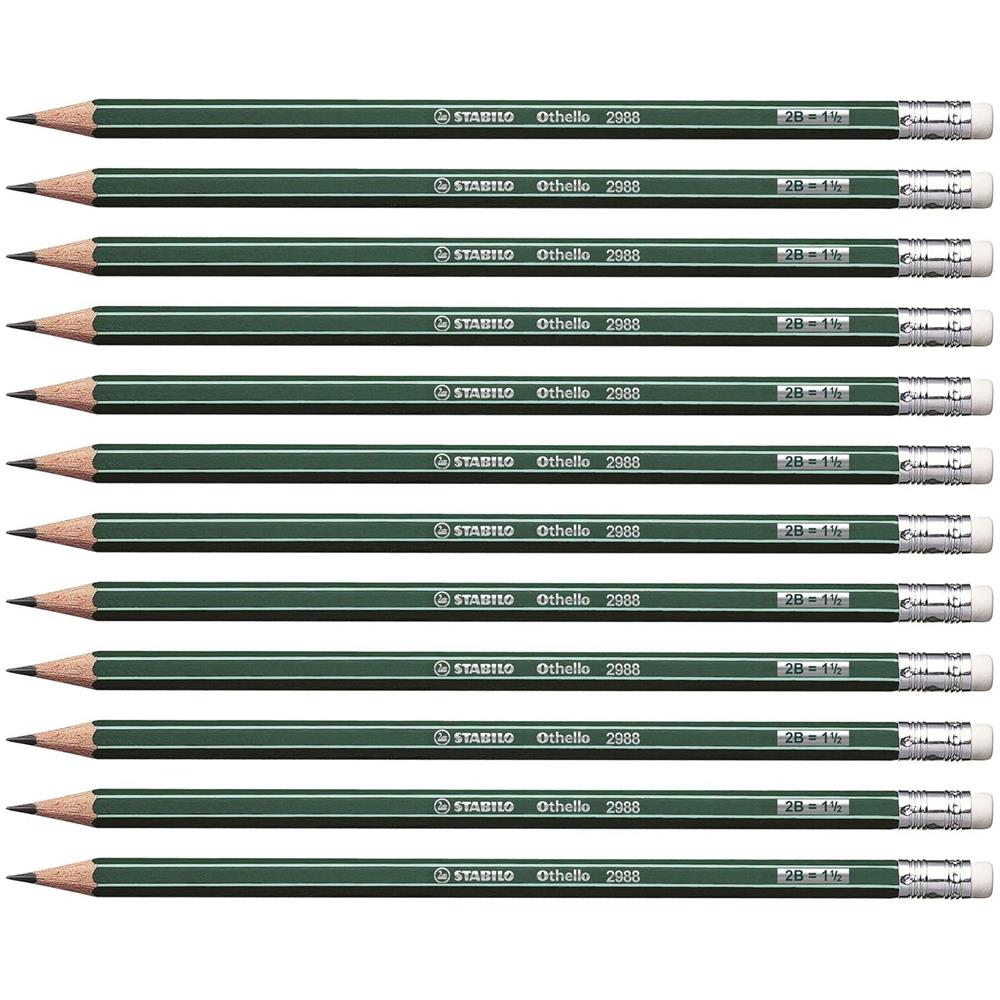 Othello - Matita in Grafite - con gommino - Confezione da 12 - Gradazione 2B - Foto 1
