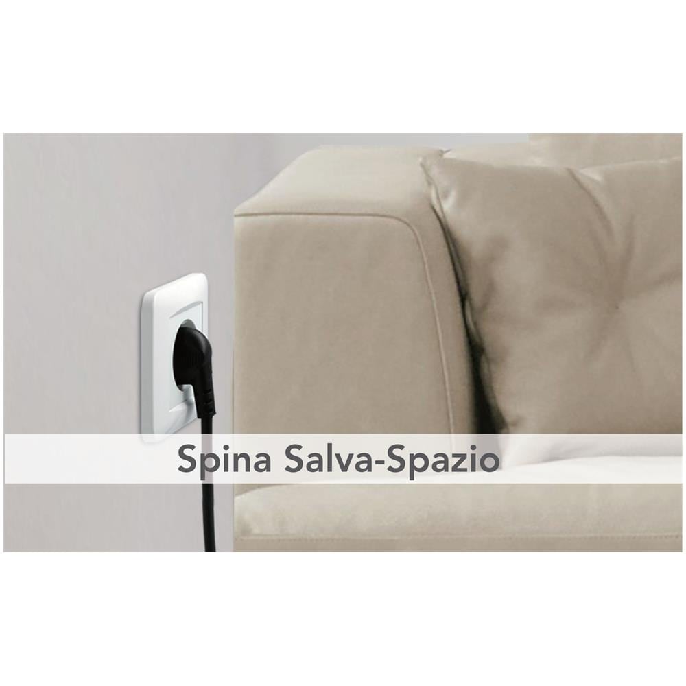 62095 Multipresa 6 posti 2 polivalenti (schuko +10/16A) 4 bivalenti (10/16A) 2 Prese USB - cavo 1,5 m nero - Foto 2