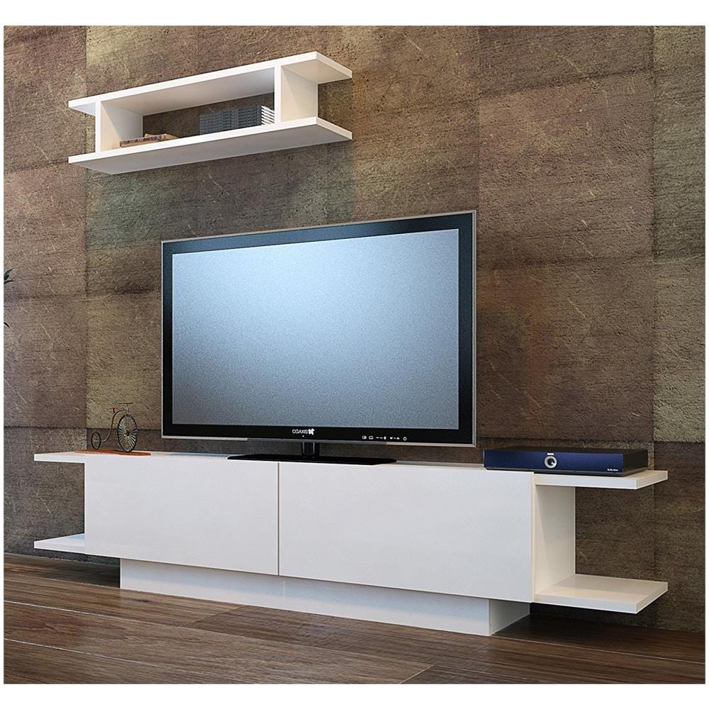 Homidea bride set soggiorno bianco (lucido) parete attrezzata ... Parete tv attrezzata