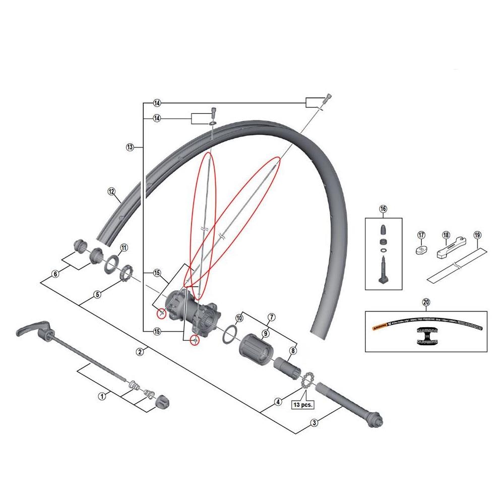 Ruote Spoke Wheel M8000 Tl29 Ricambi Dei Componenti 300 Mm - Foto 1