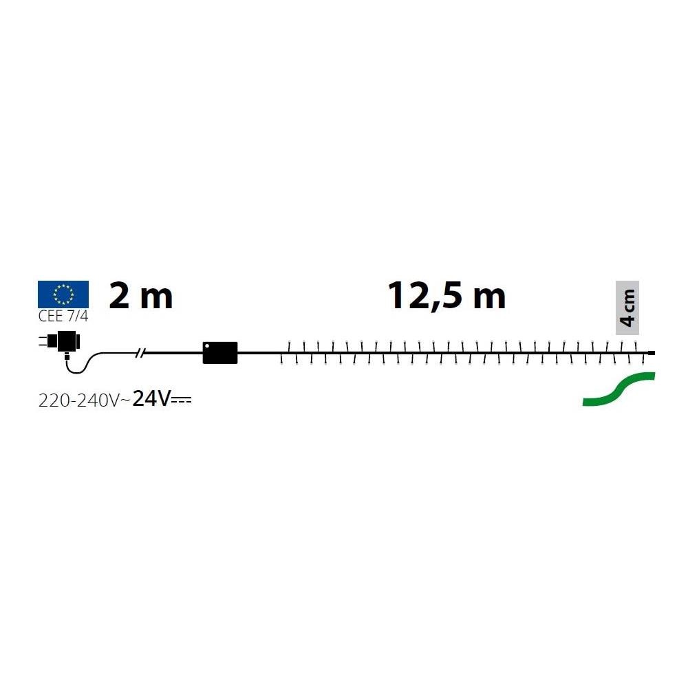 Catena 300 Led Con Controller 8 Giochi Di Luci Bianco Caldo - Foto 1