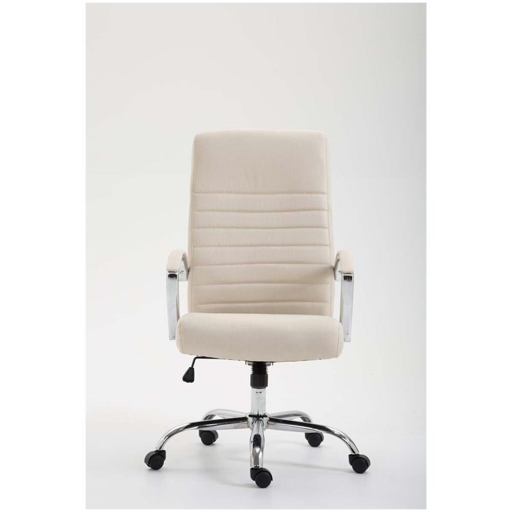 Poltrona Ufficio Valais XL in Tessuto - Sedia Ufficio Girevole Imbottitacon Alto Schienale I Sedia Direttore con Braccioli Rivestiti I Sedia Scrivania Carico Max 136kg Crema - Foto 2