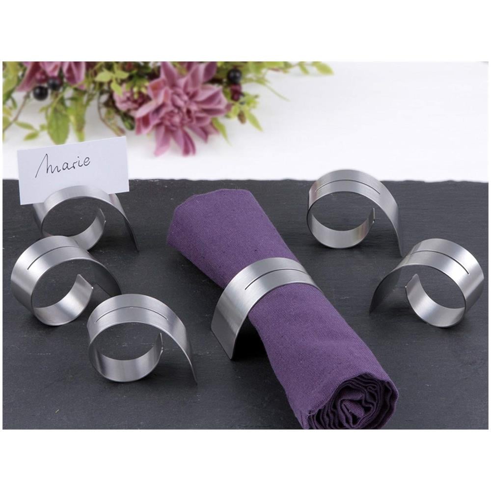 3422-00 Anelli Portatovaglioli Con Fessura, Set Da 6 Pezzi In Acciaio Inossidabile, Diametro Ca. 4,2 - 6-5 Cm, Larghezza Ca. 1,8 - 3,6 Cm - Foto 2