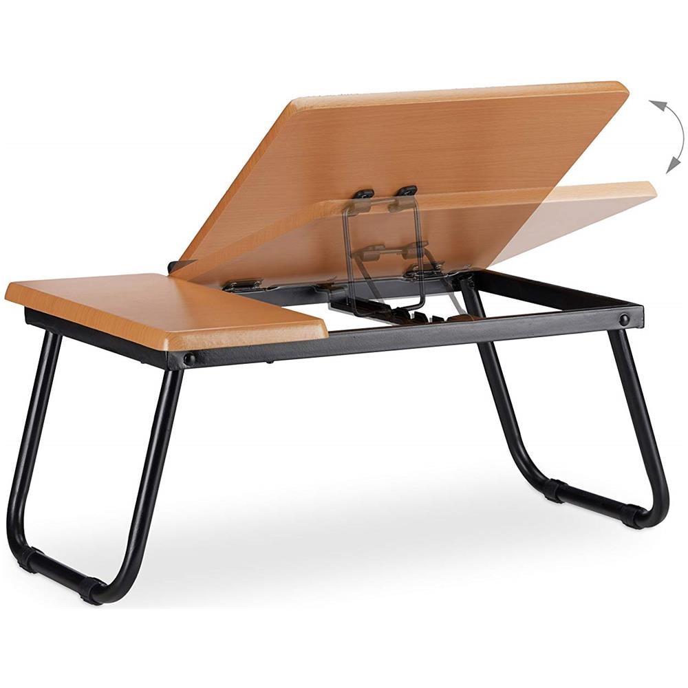 10021563 Tavolo Inclinabile Supporto Notebook In Legno Vassoio Da Letto Hxlxp: 23,5 X 56,3 X 31,6 Cm Beige - Foto 2