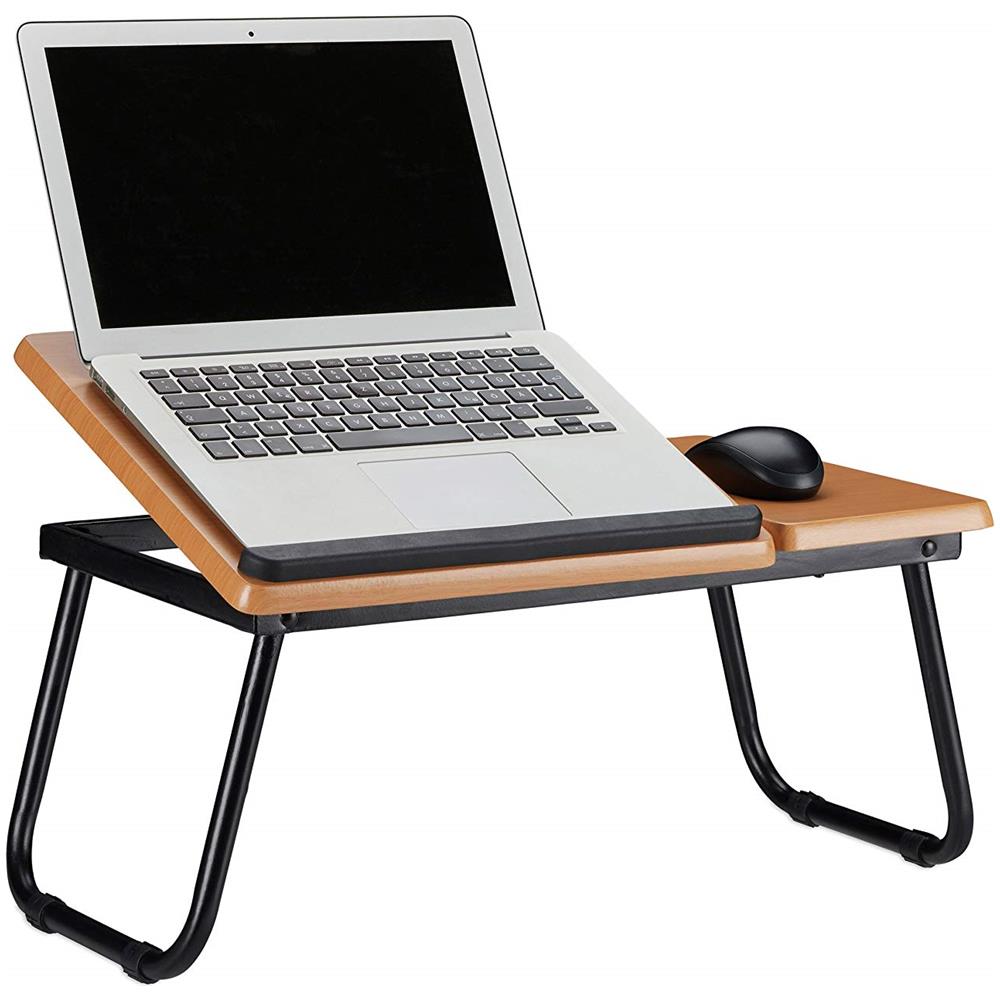 10021563 Tavolo Inclinabile Supporto Notebook In Legno Vassoio Da Letto Hxlxp: 23,5 X 56,3 X 31,6 Cm Beige - Foto 1