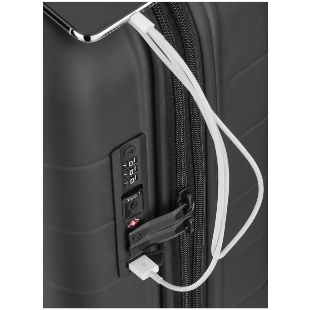 Syntry Carry-On Trolley nero / grigio - Foto 3