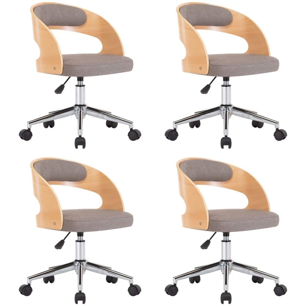 Sedie Da Pranzo Girevoli 4 Pz Grigio Talpa In Legno E Tessuto - Foto 2