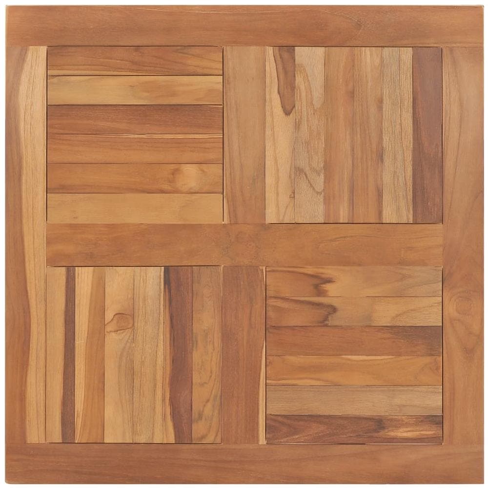 Piano del Tavolo Legno Massello di Teak Quadrato 80x80x2,5 cm - Foto 1