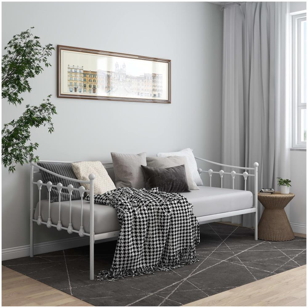 Telaio Divano Letto Bianco In Metallo 90x200 Cm - Foto 1