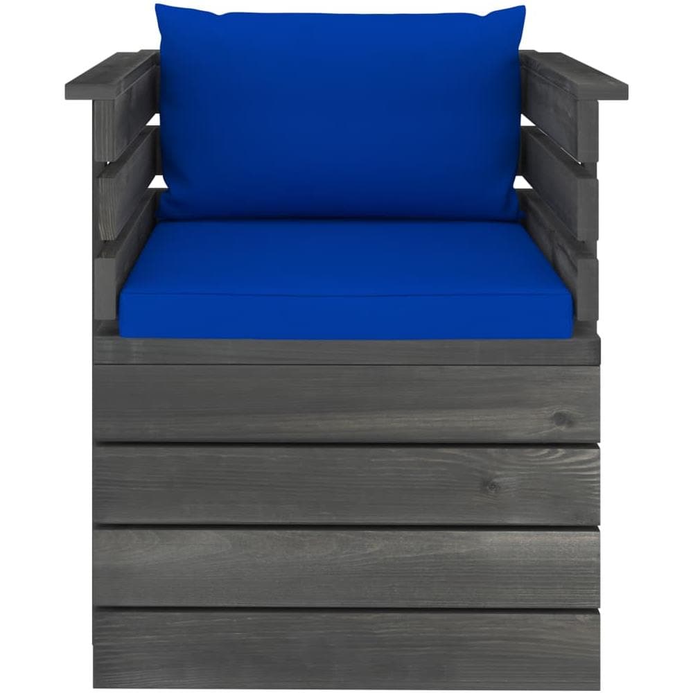 Poltrona da Giardino con Cuscini in Legno di Pino - Foto 2