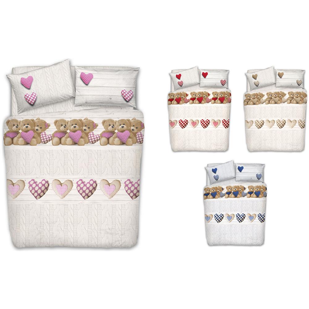 Copripiumino Sacco Piumone Pensieri Delicati 100% Cotone Dis. New Orsetti Matrimoniale Beige - Foto 2