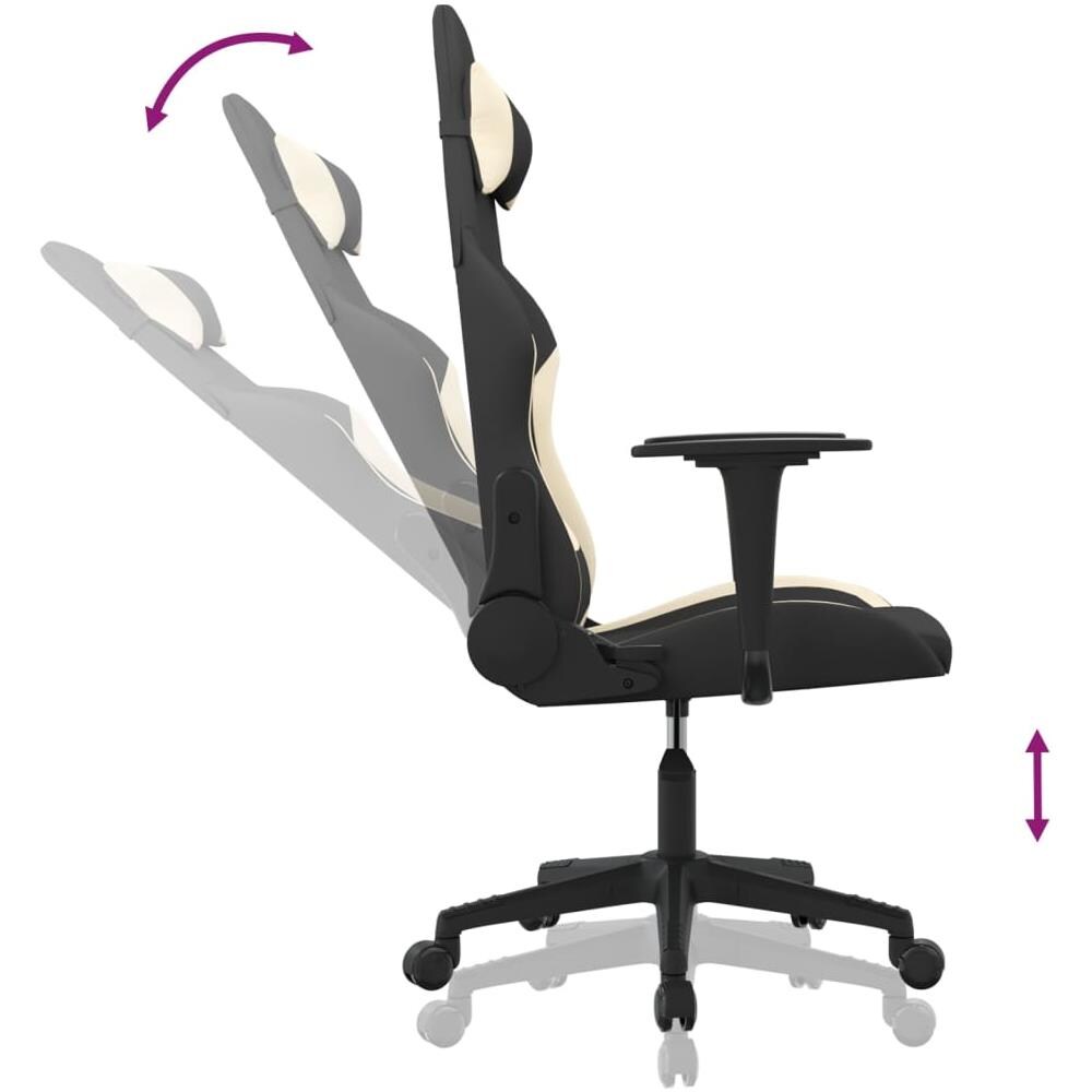 Sedia Da Gaming Nero E Crema In Tessuto - Foto 10