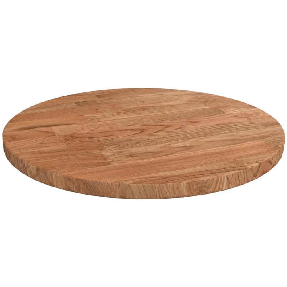 Piano Tavolo Rotondo Marrone Chiaro 30x1,5 Cm Rovere Trattato - Foto 1