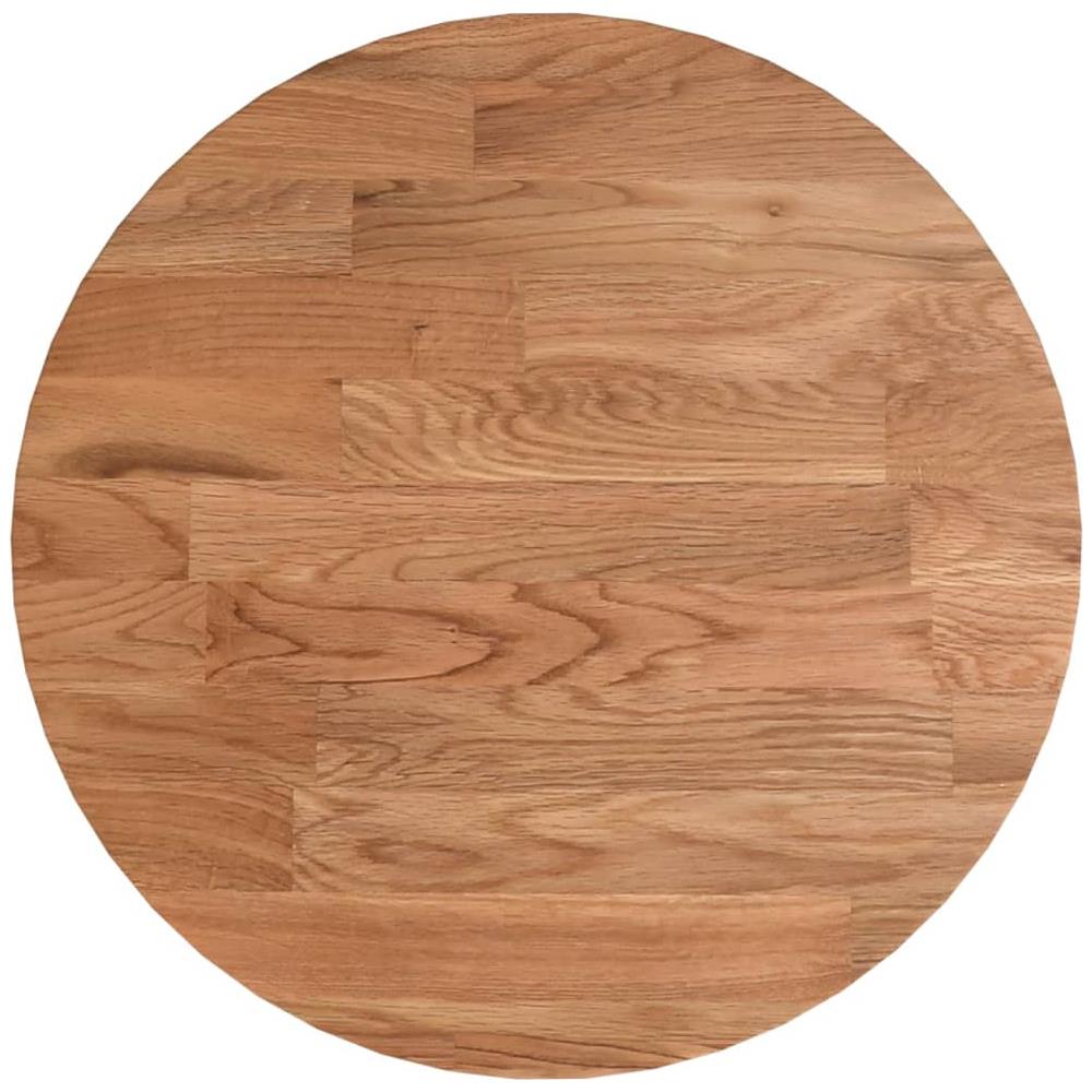 Piano Tavolo Rotondo Marrone Chiaro 30x1,5 Cm Rovere Trattato - Foto 2