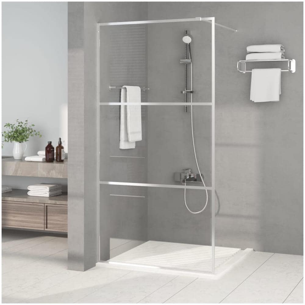 Parete Doccia Walk In Argento 100x195 Cm Vetro Trasparente Esg - Foto 1