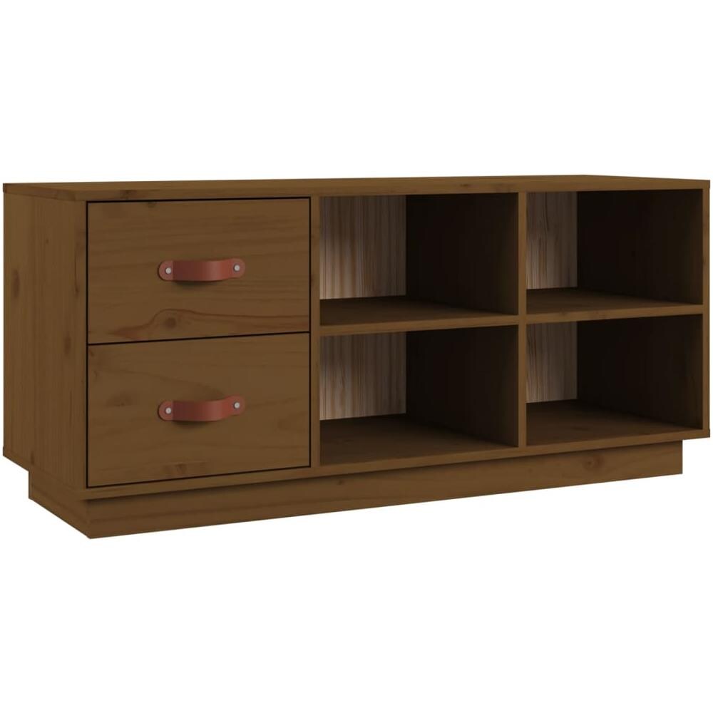 Scarpiera Miele 100x34x45 Cm In Legno Massello Di Pino - Foto 1