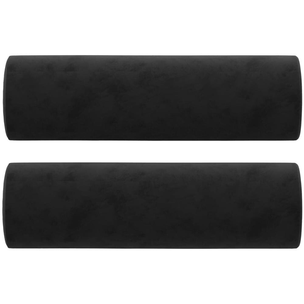 Cuscini Decorativi 2 Pz Nero 15x50 Cm In Velluto - Foto 2