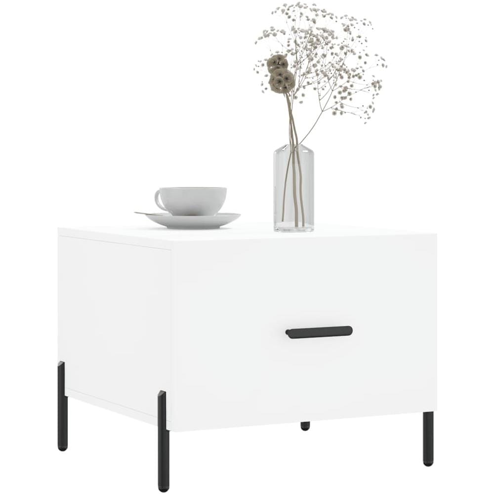 Tavolino Da Salotto Bianco 50x50x40 Cm In Legno Multistrato - Foto 3