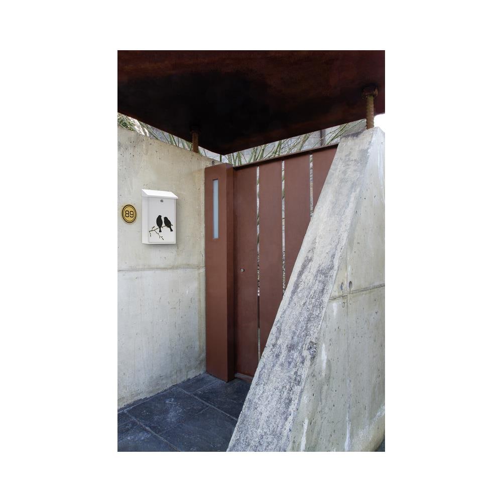 Premium E5601-bir Cassetta Postale Individuale In Acciaio Con Serigrafia Decorativa ""birds"", Dimensione M (din A4 E Riviste), Bianco - Foto 2
