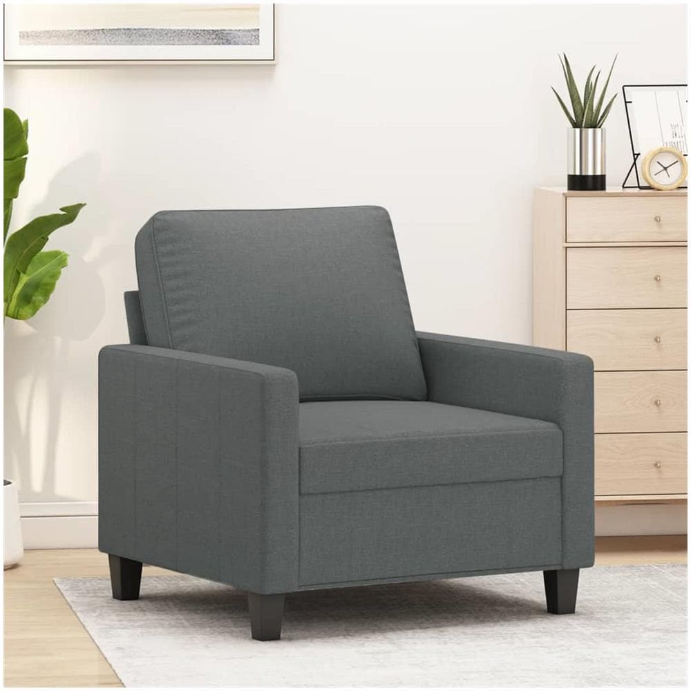 Poltrona Grigio Scuro 60 Cm In Tessuto - Foto 1