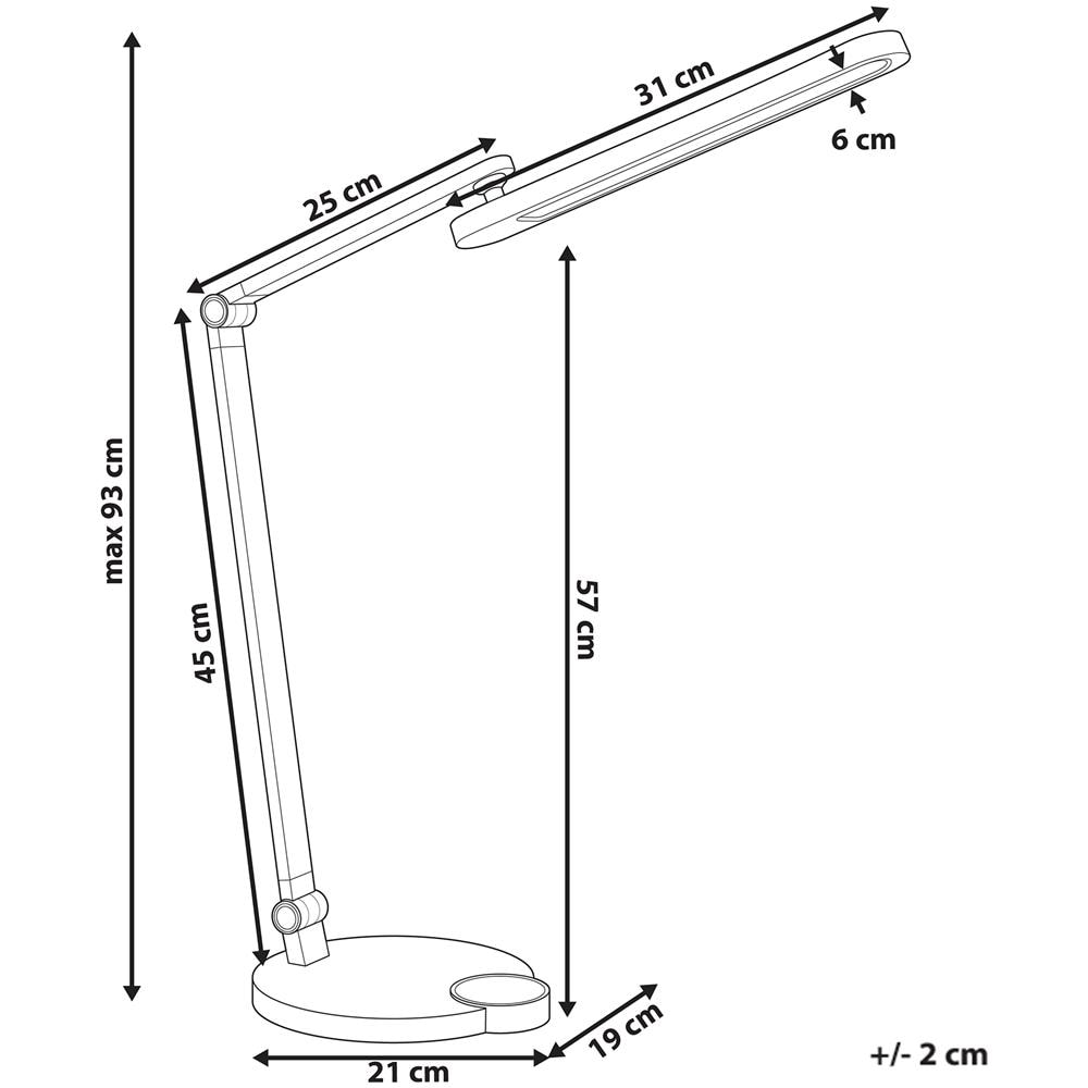 Lampada da Scrivania LED Caroy con Caricatore Wireless Dimmer Touch e 3 Temperature Luce Bianco - Foto 8