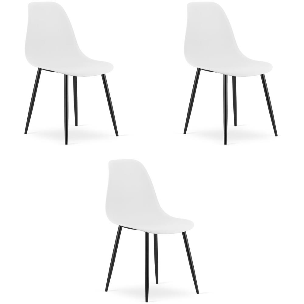 Sedia WAT gambe bianche / nere x 3 - Foto 1
