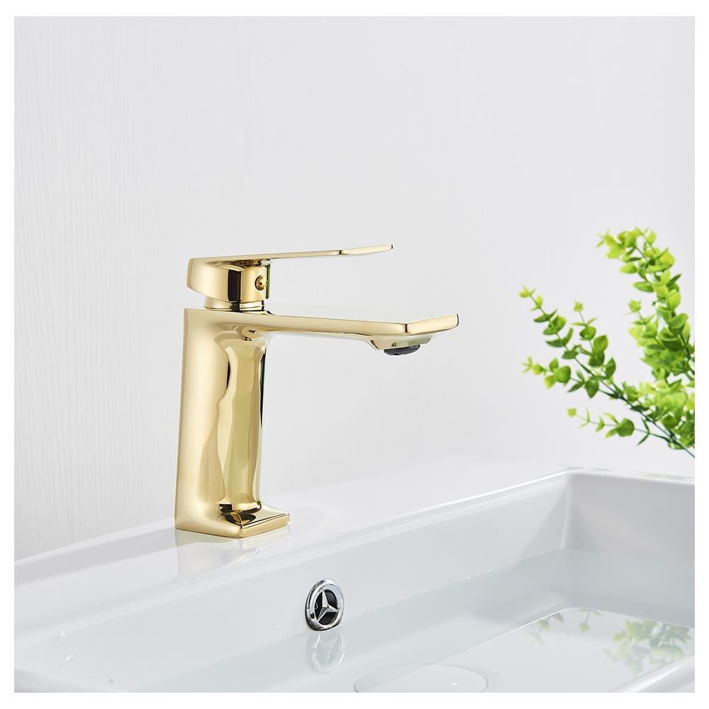 Rubinetto per lavabo da bagno, Blackswan, tipo M118, modello oro lucido, misura 16 cm - Foto 2