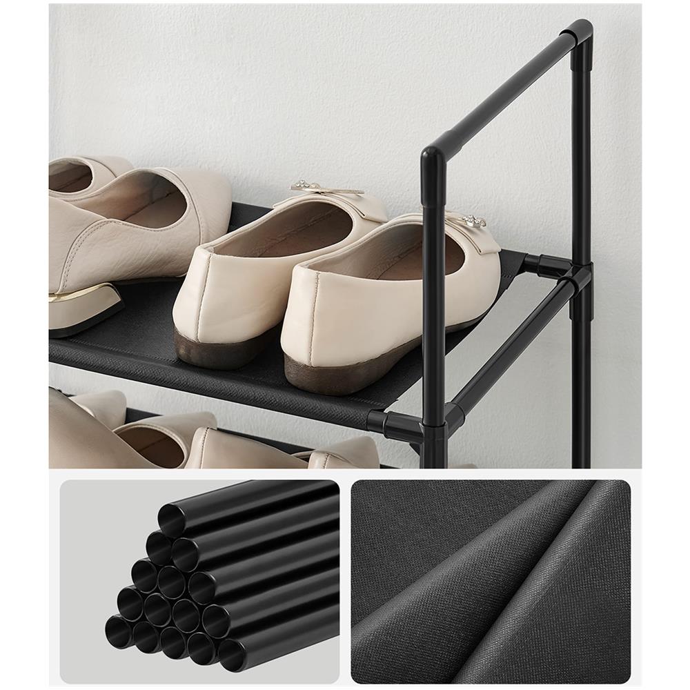 Scarpiera 10 livelli, Scarpiera superiore stretta, Scarpiera sottile, Metallo, 28 x 45 x 173 cm, Nero - Foto 2