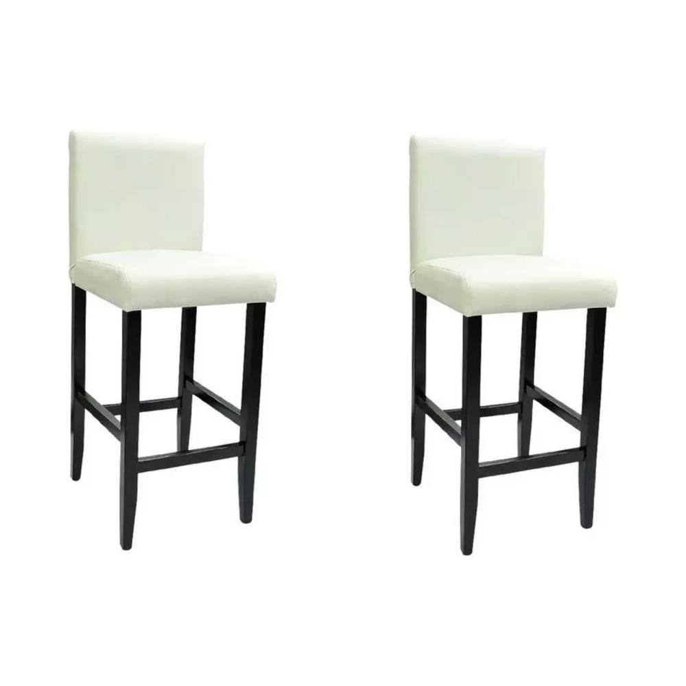 Set 2 Sgabelli Da Bar Bianchi In Similpelle - Foto 2