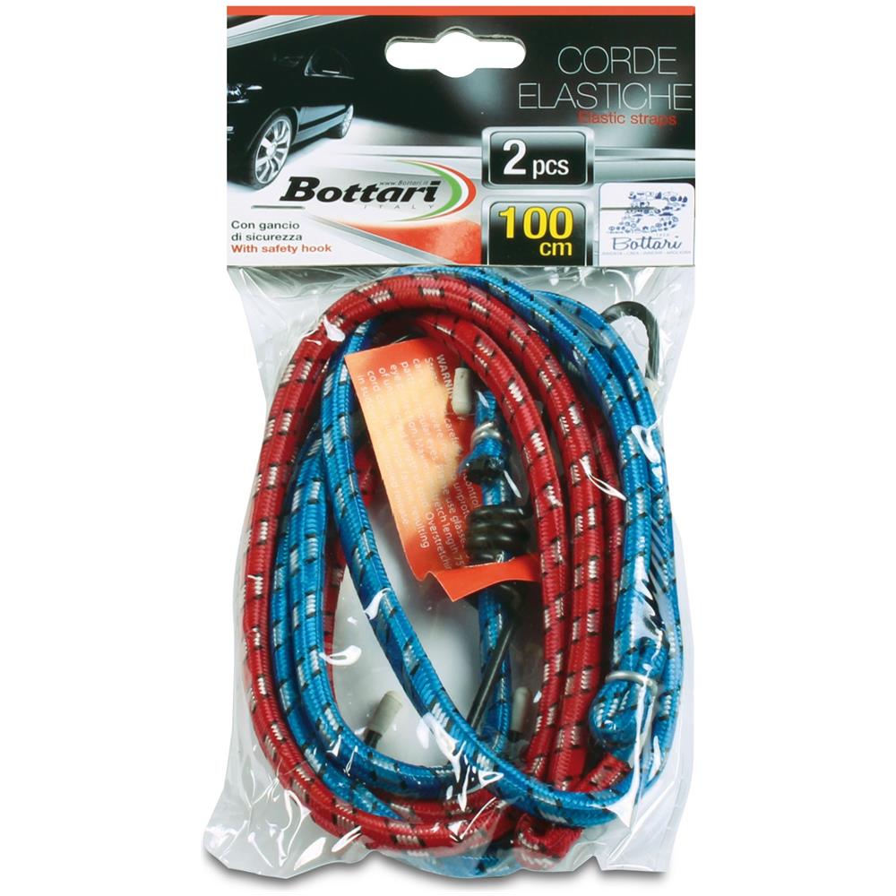 Corde Elastiche Con Gancio 2 Pz Cm 100 - Foto 1