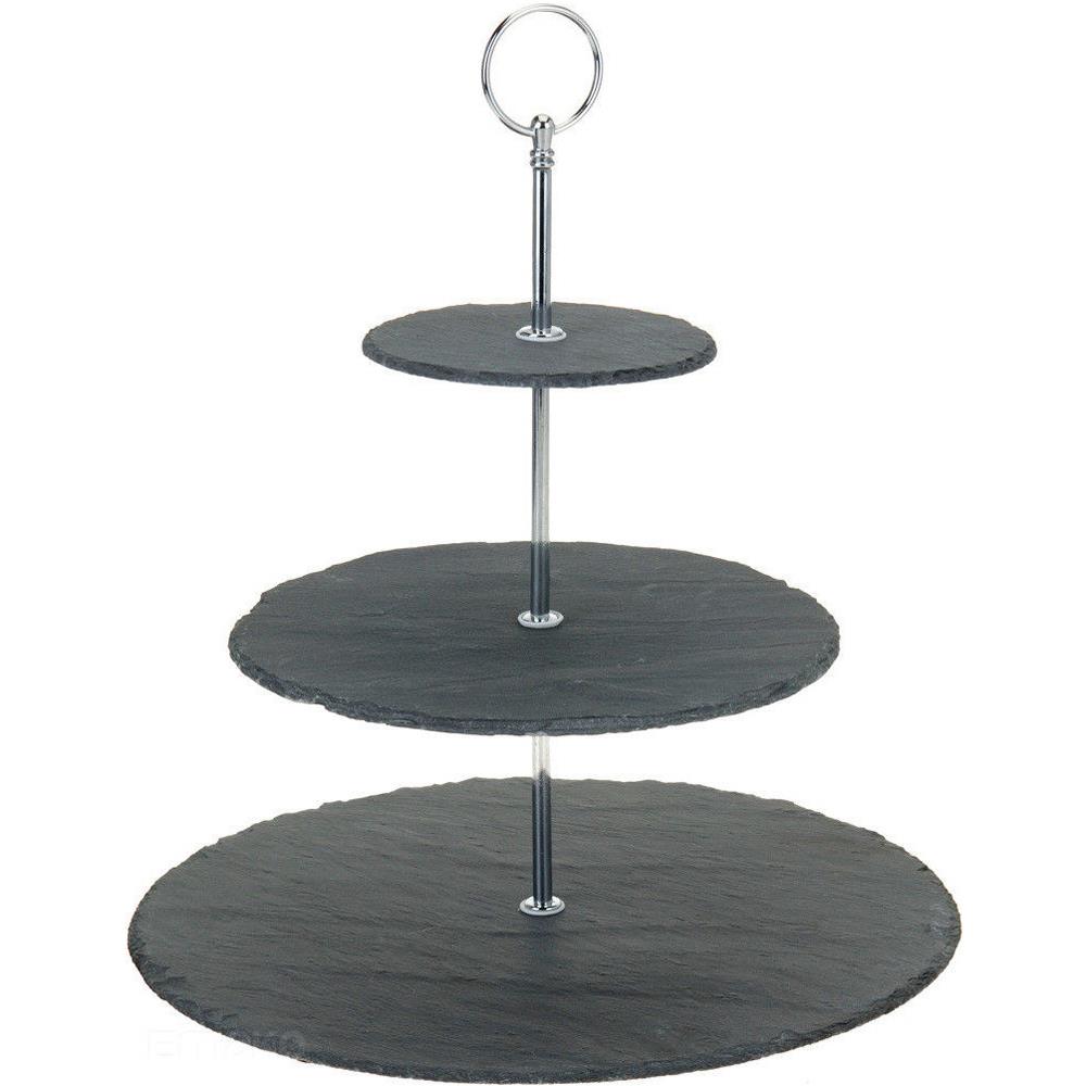 Alzata Stand Porta Dolci Rustici 3 Piani In Ardesia Alzatina Finger Food Muffin - Foto 2